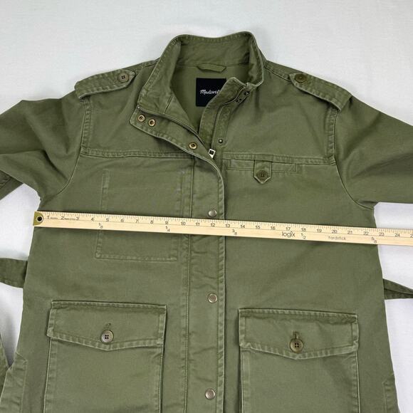 Madewell Jacket Womens Medium Oversized Utility Cargo Belted Coat - Picture 12 of 16